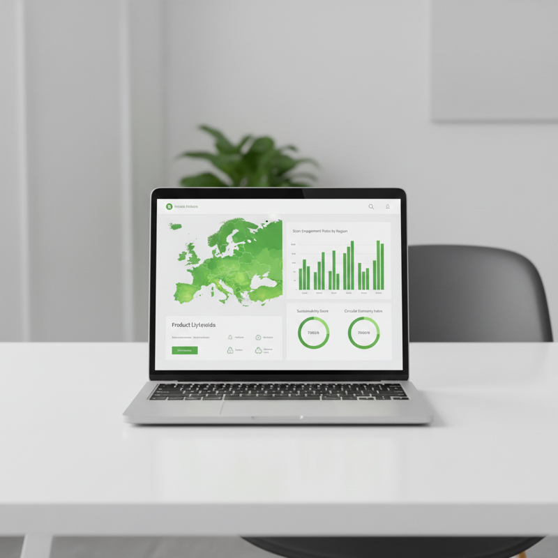 Product lifecycle analytics dashboard showing consumer scan data and engagement insights